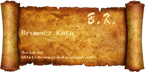 Brumecz Kata névjegykártya